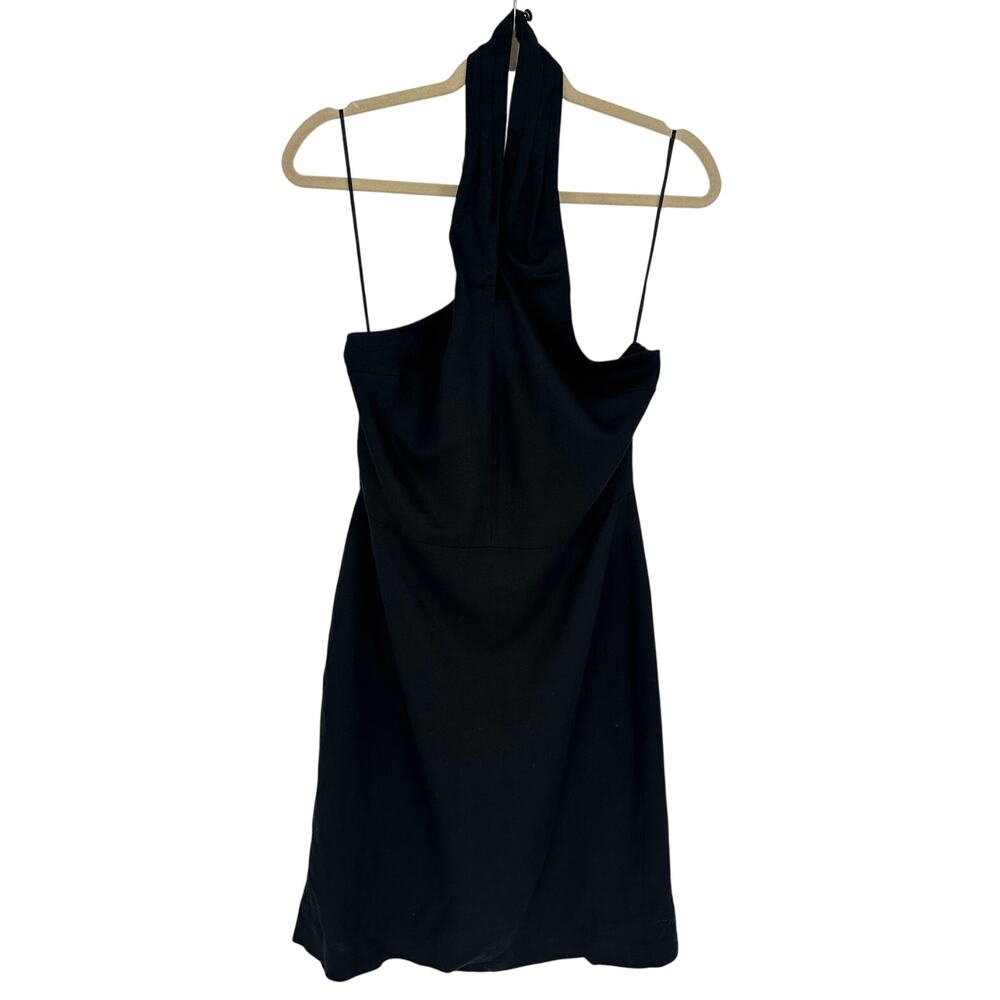 Banana Republic Black Linen Cotton Halter Mini Dress 2 Sheath Backless LBD Sexy